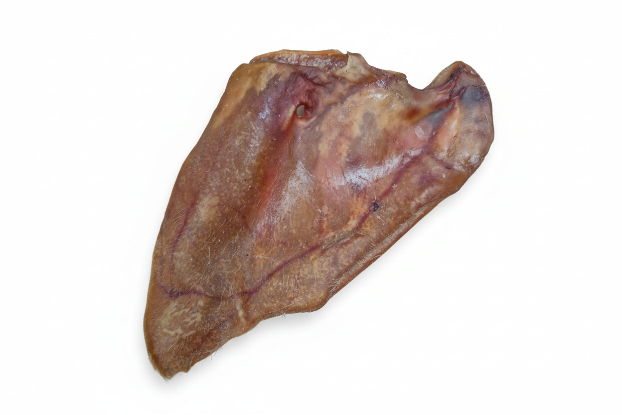 Dried pig ear dog chew – natural single-protein pork, air-dried