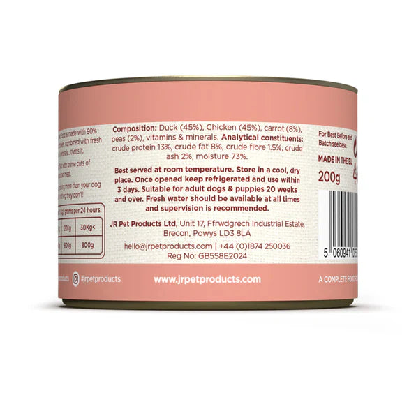 JR Complete Wellbeing 90% Meat Wet Dog Food - Duck & Chicken