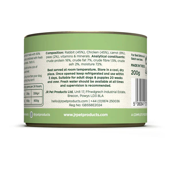 JR Complete Wellbeing 90% Meat Wet Dog Food - Rabbit & Chicken