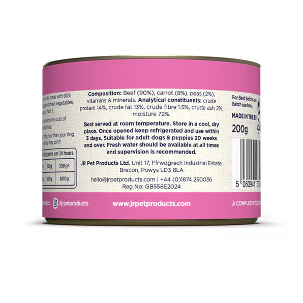 JR Complete Wellbeing 90% Meat Wet Dog Food - Simply Beef