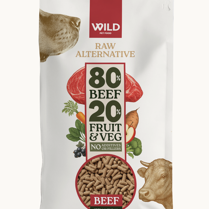 Wild Cold Pressed Beef Complete Dog Food – Gentle, Natural & Grain Free