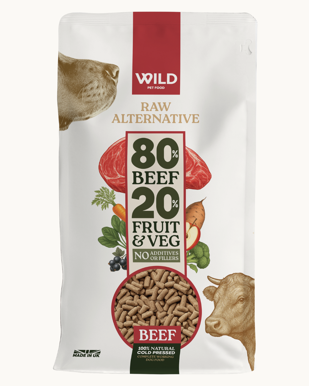 Wild Cold Pressed Beef Complete Dog Food – Gentle, Natural & Grain Free