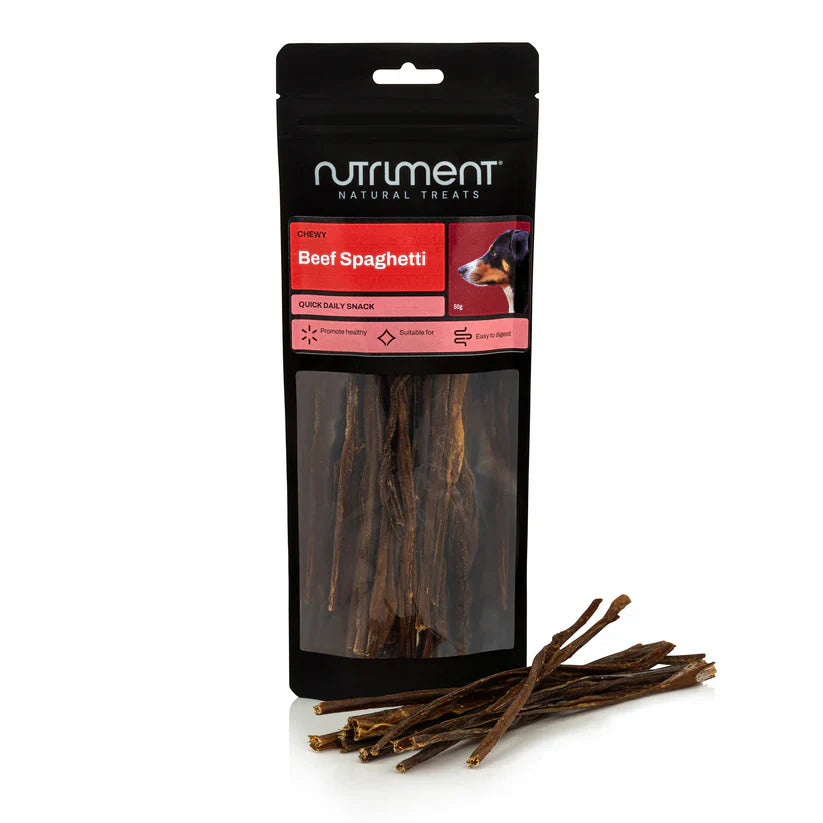 Natural beef spaghetti dog treats 50g – single-protein air-dried chew